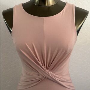 Pink Sleeveless Twist Front Dress